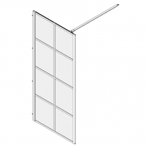 Paravan de dus, Walk-in, Mediterraneo, Black 8, 120 x 200, negru